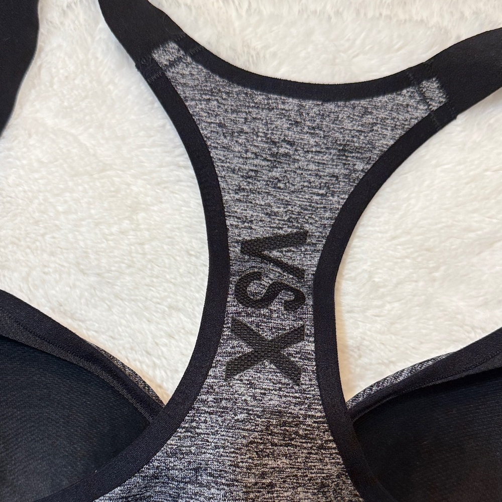 VSX Black and Gray Zip-Front Sports Bra - Picture 5 of 6